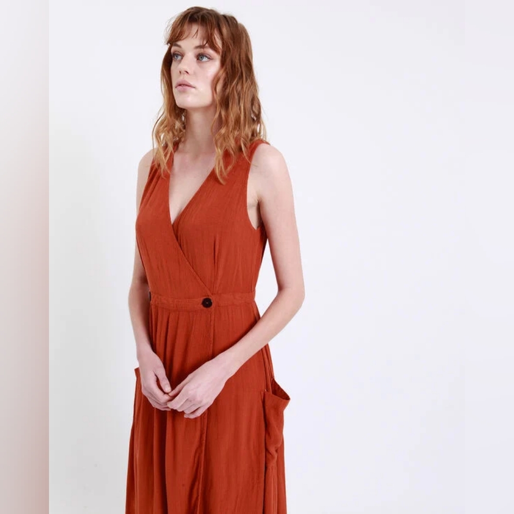 Magali Pascal rusty orange midi dress